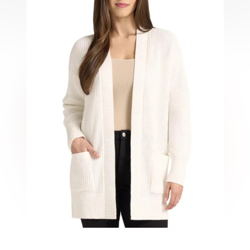 NWT Max & Mia Womens Open Front Ribbed Cotton Cardigan Gift Packed